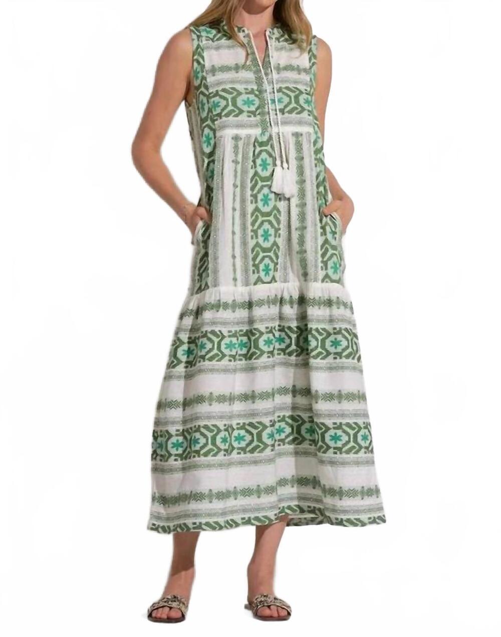 NEW ELAN cyprus midi dress in green